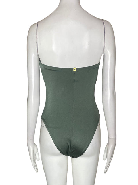 Vestido De Baño Onda De Mar Strapless Enterizo Verde - Talla S