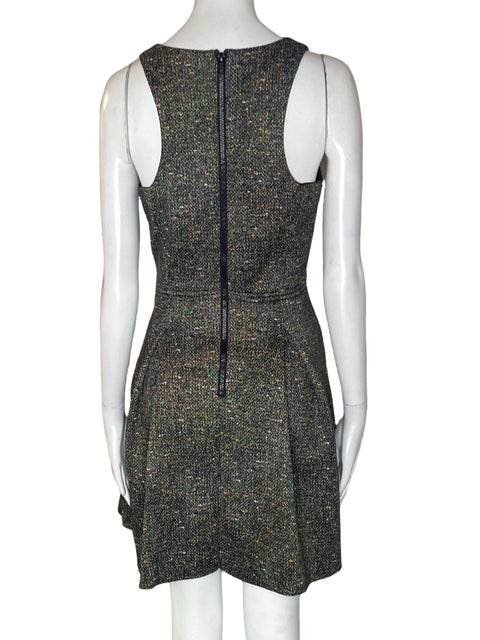 Vestido Cor/y Midi Estampado Sin mangas Negro - Talla 4