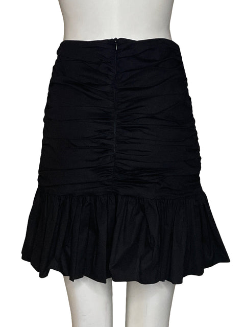 Falda Sixxta Diseño Fruncido Y Dobladillo Acampanado Negro - Talla 6