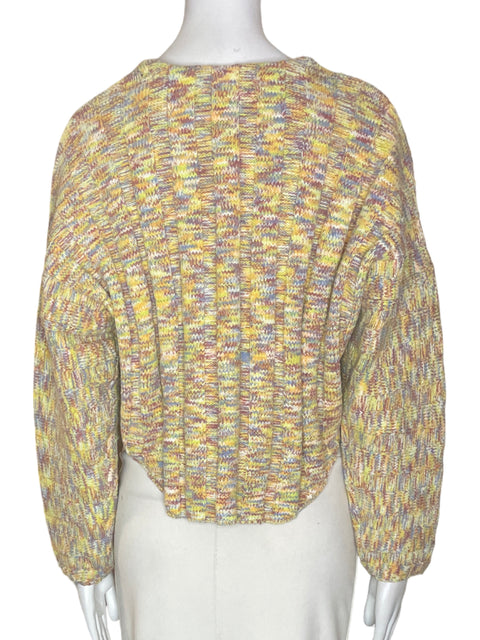 Chaqueta Forever 21 Estampado Tejido Amarillo - Talla S