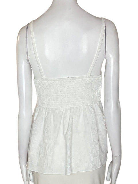 Blusa Stradivarius Tiras Tejido Blanco - Talla S
