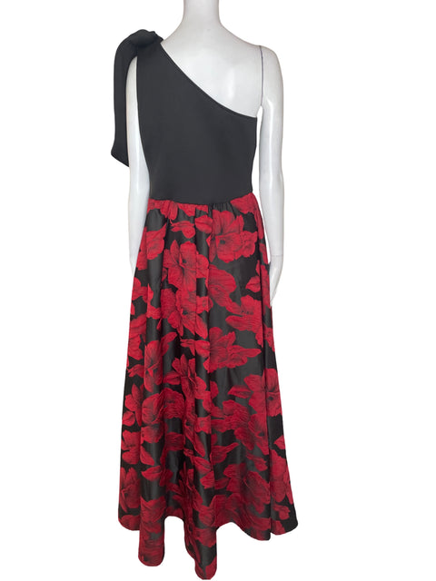 Vestido De Fiesta Va Va Voom Oneshoulders Floral Rojo - Talla XL