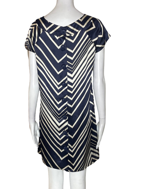 Vestido Emmez Cuello redondo Rayas Azul - Talla M