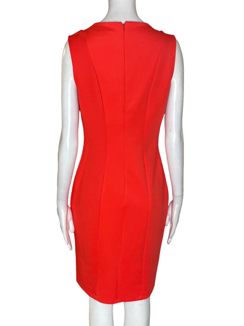 Vestido Enfocus Studio Ajustado Cuello v Sin mangas Naranja - Talla 6
