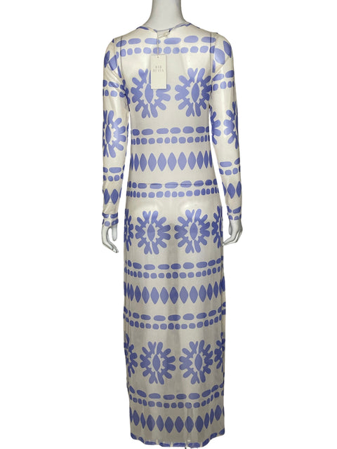 Vestido Mar De Lua Maxi Azul - Talla S