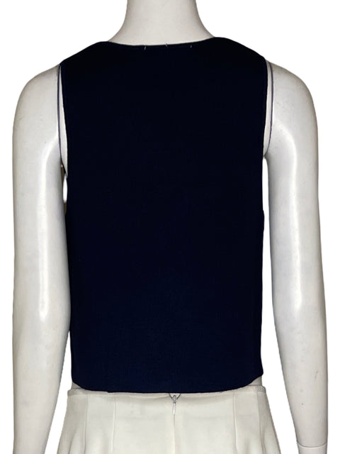 Chaleco Zara Botones Plateados Azul - Talla M