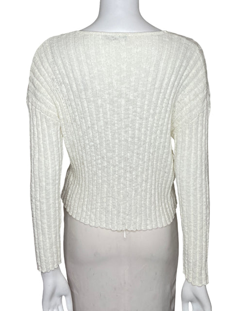 Blusa Mango Knit Manga larga Blanco - Talla S