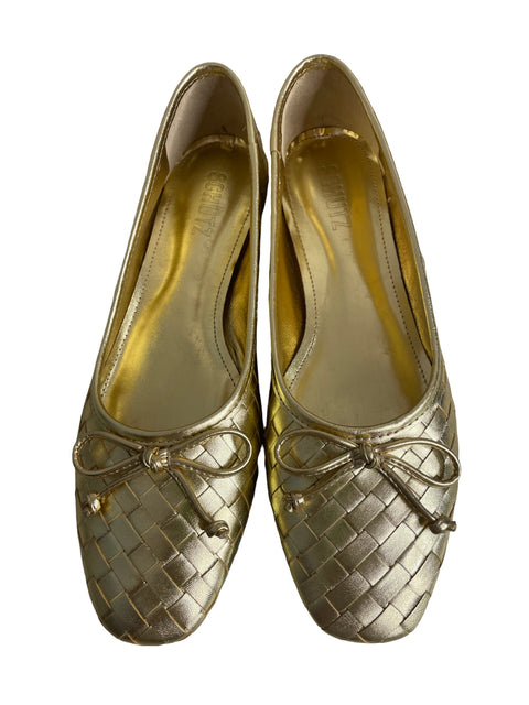 Zapato Schutz Punta cerrada Tejido Dorado - Talla 7.5