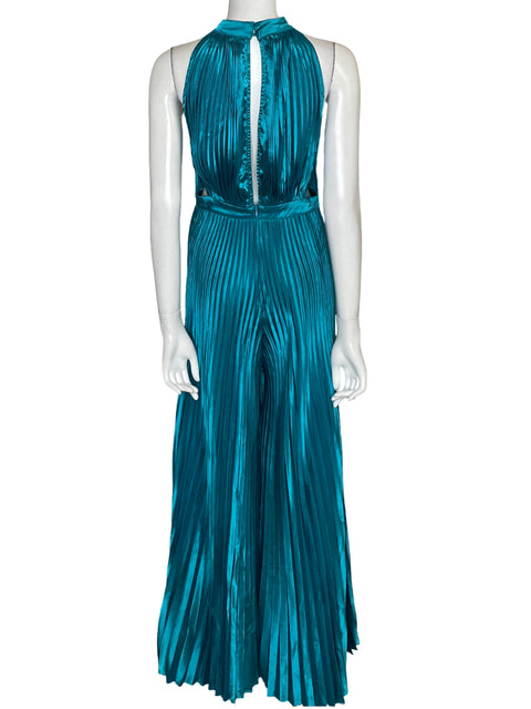 Mono Kaval Plisado Metalizado Azul - Talla M