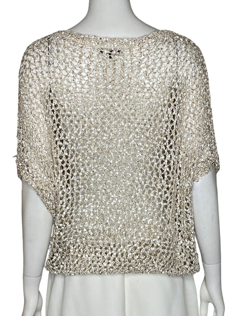 Blusa Miracle City Malla Metalizado Dorado - Talla XL