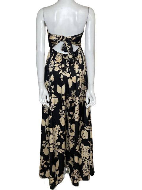 Mono Aakaa Floral Strapless Negro - Talla S