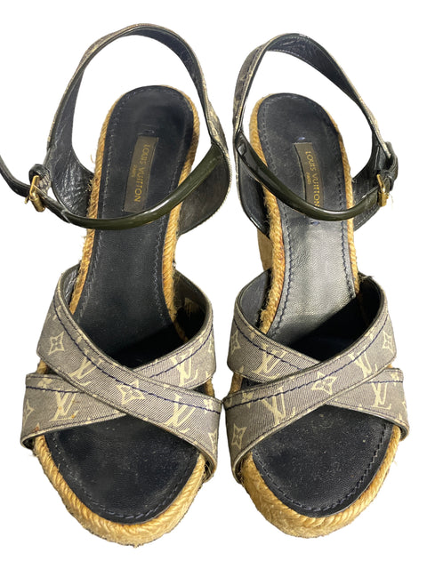 Sandalia Louis Vuitton Plataforma Azul - Talla 36