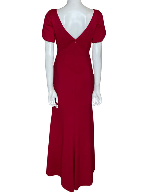 Vestido Jessica Howard Maxi Piedras Rojo - Talla 6