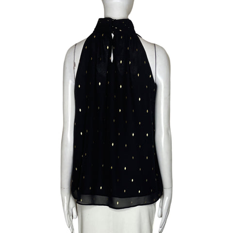 Blusa Zac & Rachel Sin mangas Estampado Cuello alto Negro - Talla S