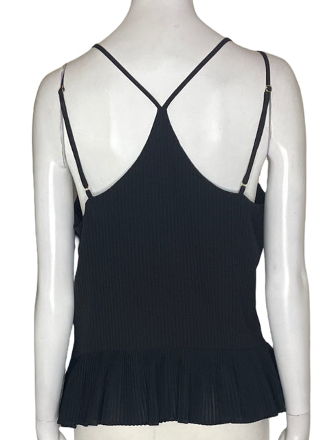 Blusa Studio F Tiras Plisado Suelto Negro - Talla XS