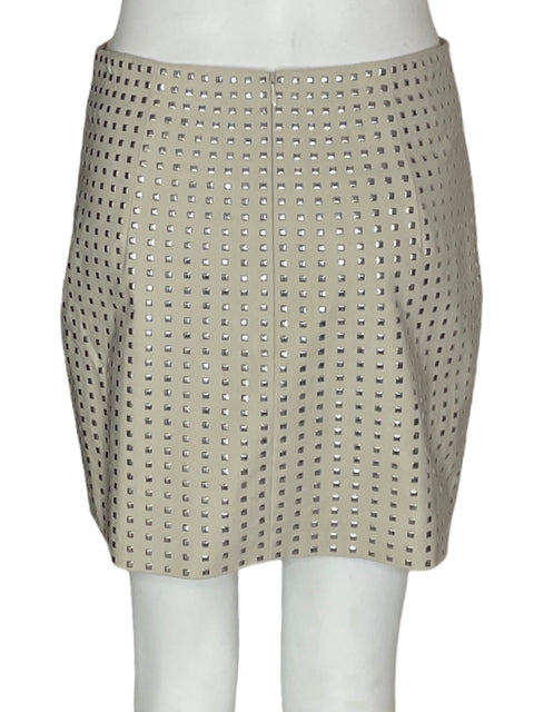 Falda Tesoro Tps Mini Brillo Tachuelas Beige - Talla 6