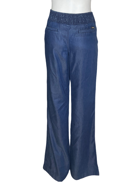 Pantalón Studio F Elastico Botones Wide-leg Azul - Talla 6