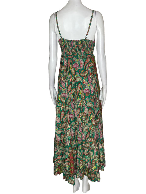 Vestido Boho Tiras Estampado Verde - Talla S