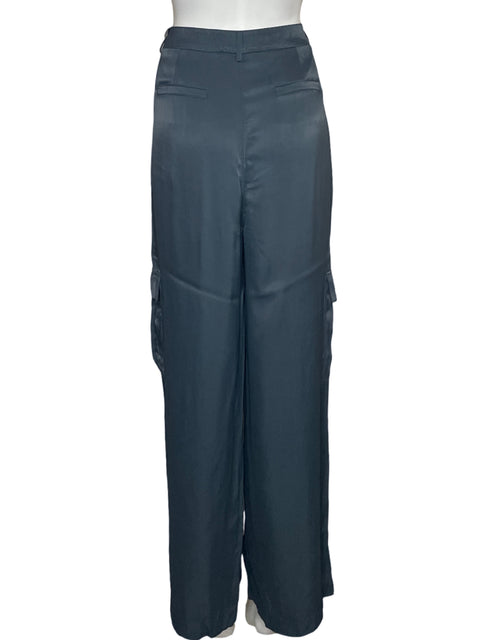 Pantalón Punto Blanco Wide-leg Azul - Talla 12