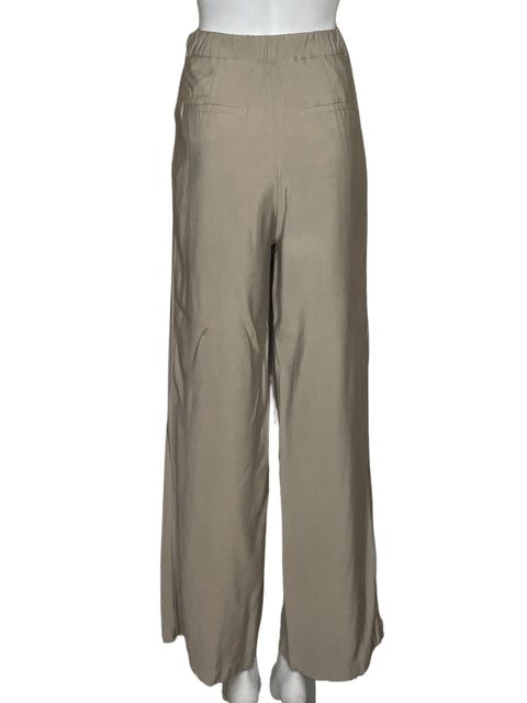 Pantalón Punto Blanco Wide-leg Beige - Talla 10
