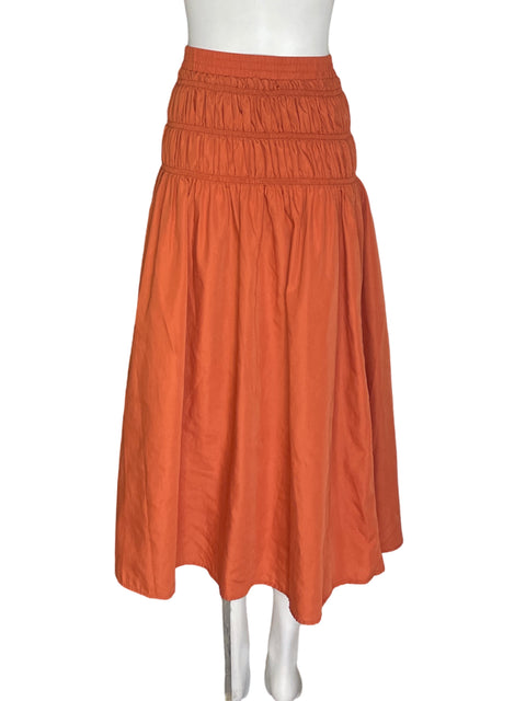 Falda Reveuse Midi Ajustado Corte a Marrón - Talla S