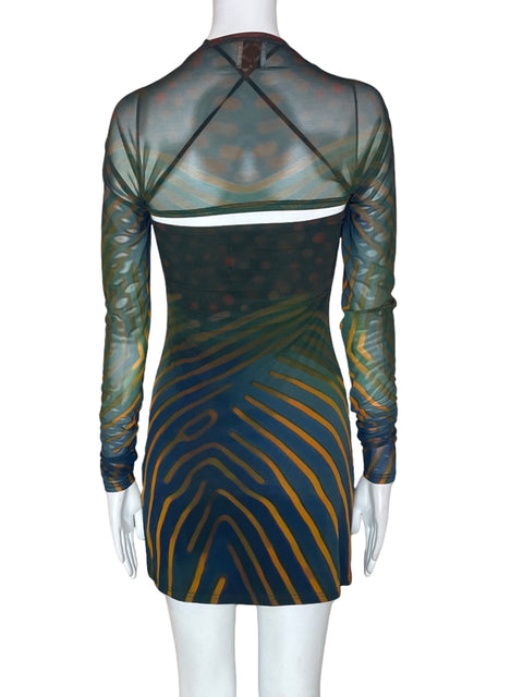 Vestido Edith Jean Rayas Transparente Azul - Talla S