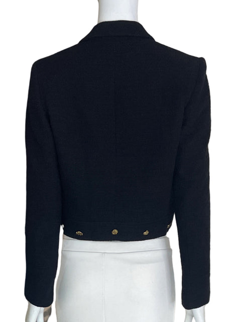 Chaqueta Zara Cuello v Botones Negro - Talla M