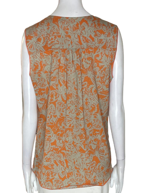 Blusa Costa Blanca Estampado Sin mangas Naranja - Talla M