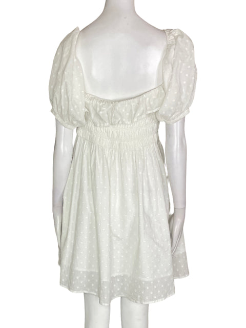 Vestido Tesoro Tps Abullonado Ajustado Blanco - Talla M