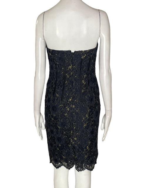 Vestido Aidan Mattox Strapless Mini Azul - Talla 0