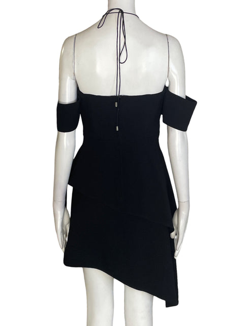 Vestido C/meo Collective Strapless Texturizado Vuelos Negro - Talla XS