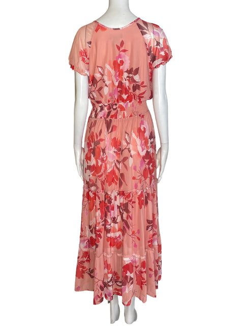 Vestido Stella & Julie Transparente Manga corta Suelto Rosado - Talla 12