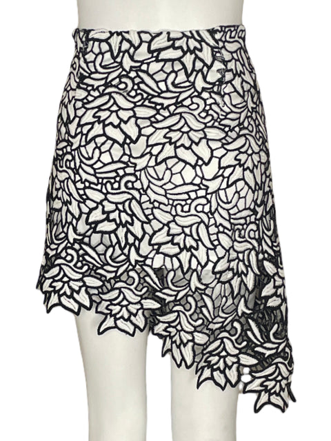 Falda Sugar+lips Troquelado Asimétrico Negro - Talla M