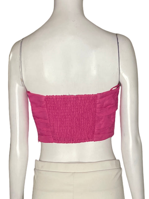 Top Do+be Plisado Crop Rosado - Talla S