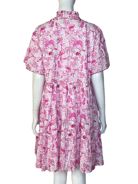 Vestido Ros Garden Estampado Rosado - Talla M