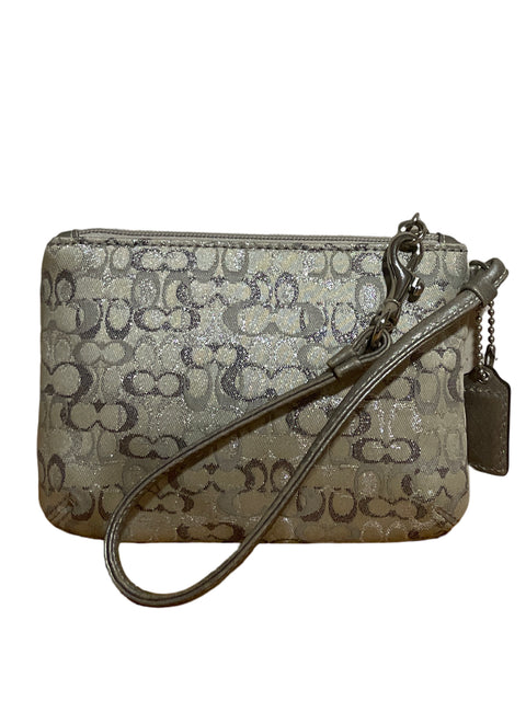 Cartera Coach Corner Zip Wristlet Mini Plateado - Talla U