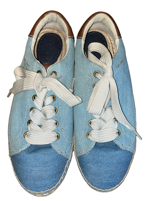 Zapatilla Coach C101 Low Spadrille Jeans Cordones Azul - Talla 7.5