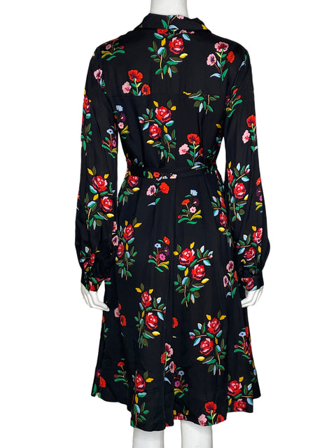 Vestido Kate Spade Estampado Floral Negro - Talla M