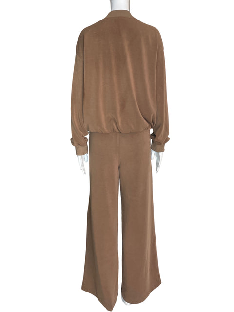 Conjunto Soft Pantalón/abrigo Manga larga Marrón - Talla L