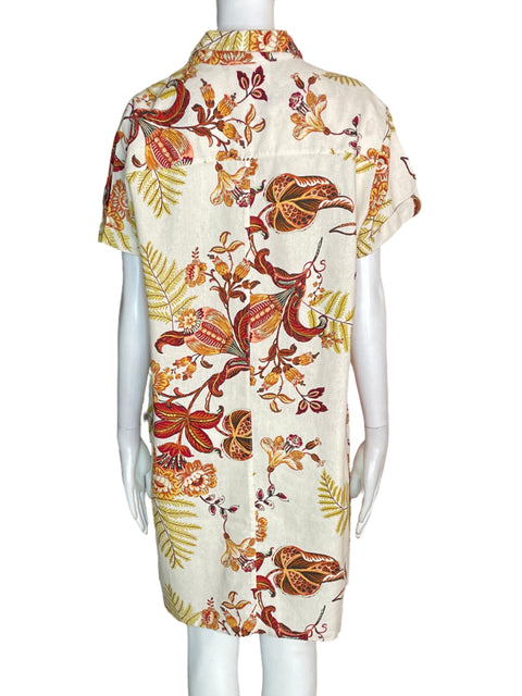 Vestido Rachel Zoe Estampado Manga corta Beige - Talla L