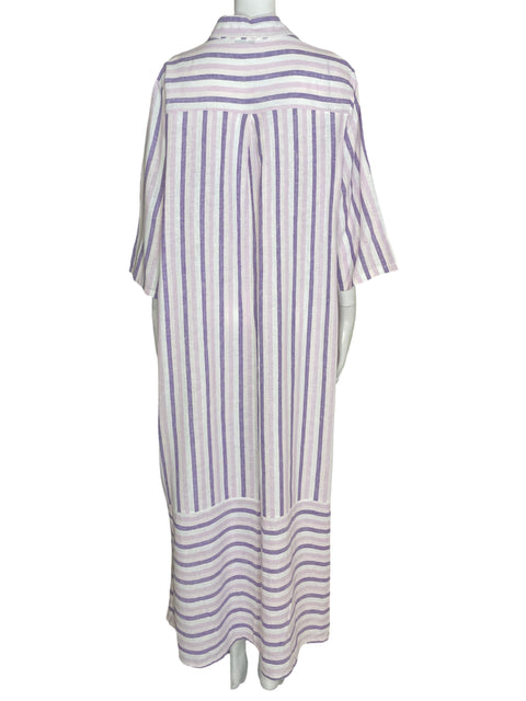 Vestido Made In Italy Rayas Manga larga Morado - Talla L