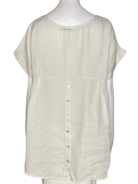 Blusa Terzo Millennio Cuello redondo Asimétrico Beige - Talla M