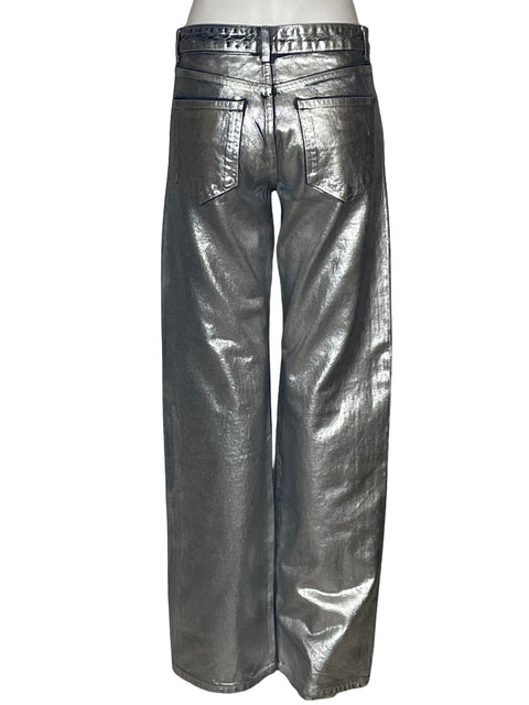 Jean Mango Metalizado Plateado - Talla 2