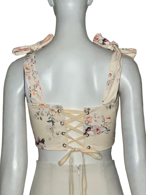 Top Maemi Corset Estampado Floral Beige - Talla M