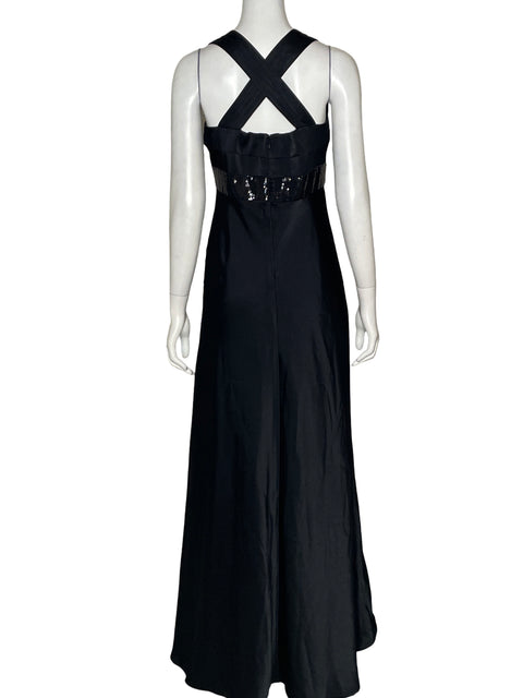 Vestido De Fiesta Calvin Klein Cintura Lentejuelas Negro - Talla S