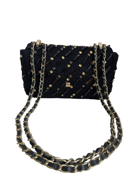 Cartera Purificación García Pedreria Cadena Negro - Talla U