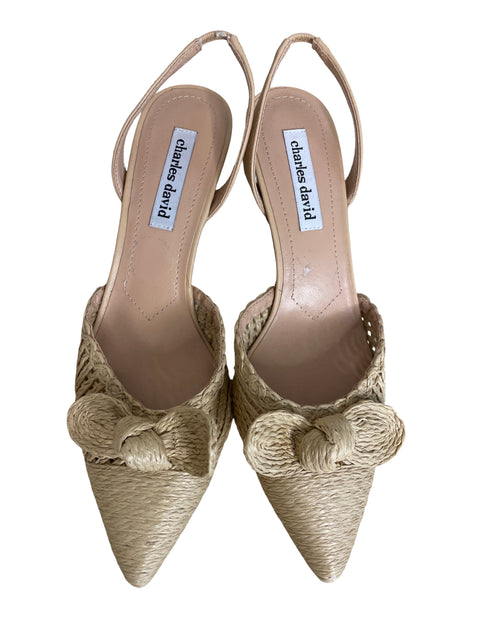Zapato Charles David Tejido Punta cerrada Beige - Talla 8