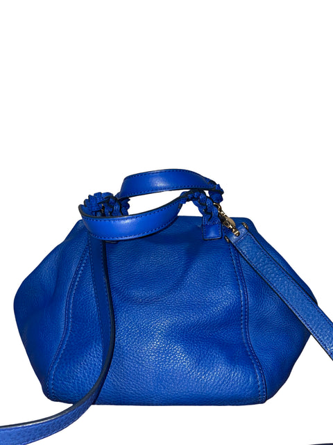 Cartera Tory Burch Half Moon Satchel Liso Azul - Talla U