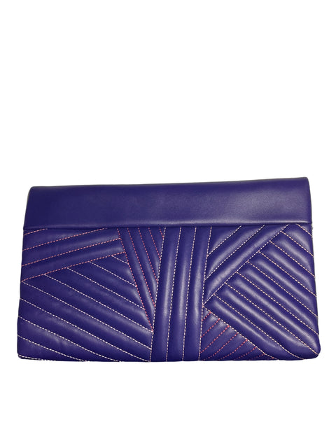 Cartera Carolina Herrera Inro Bordado Morado - Talla U