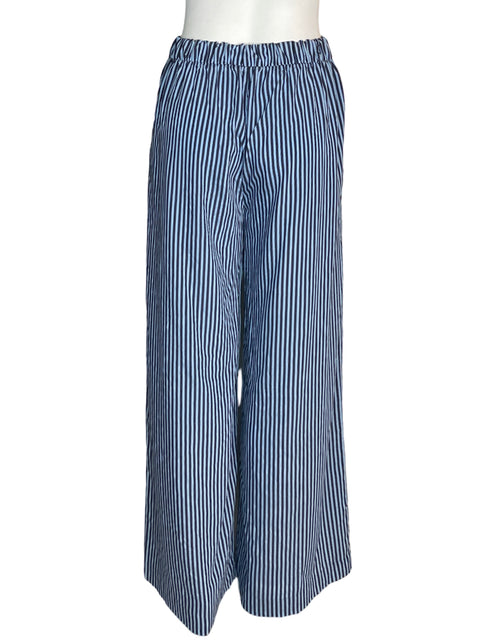 Pantalón Zara Rayas Recto Azul - Talla S